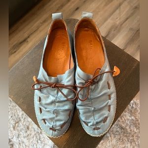 Spring Step Berna Blue leather moccasins